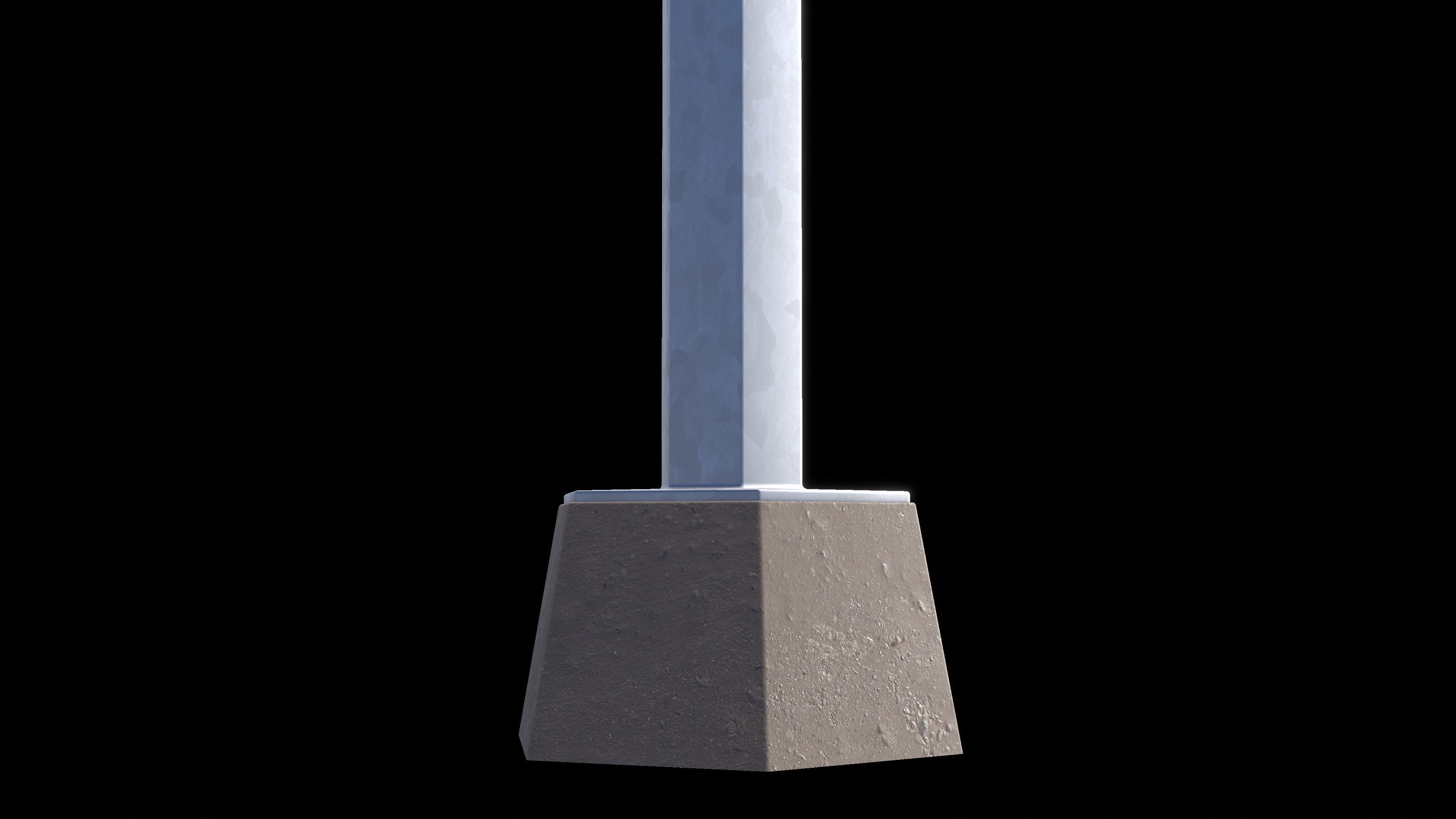 Traffic signal Low-poly 3D model_10