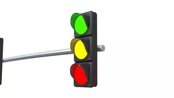 Traffic signal Low-poly 3D model