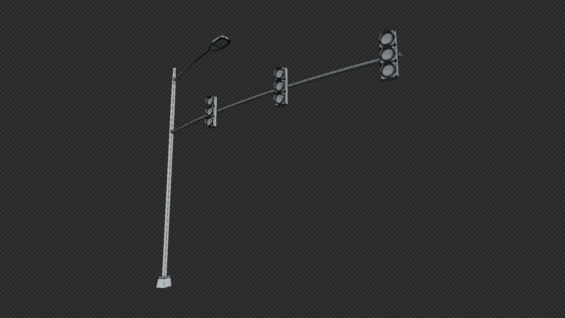 Traffic signal Low-poly 3D model_15