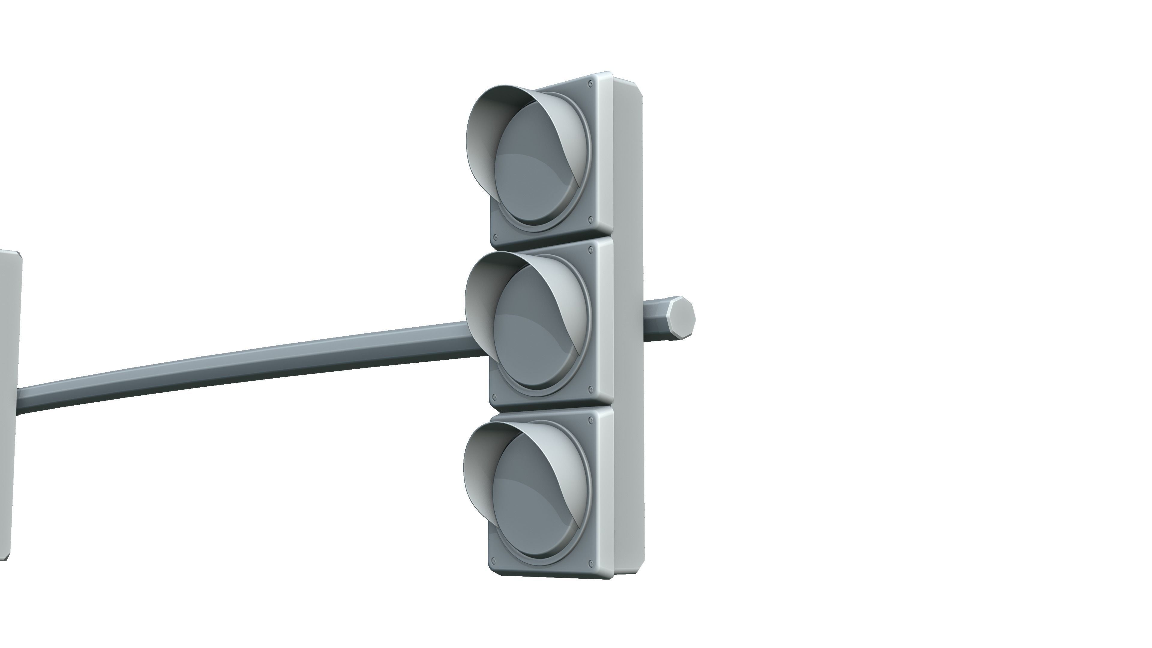Traffic signal Low-poly 3D model_1