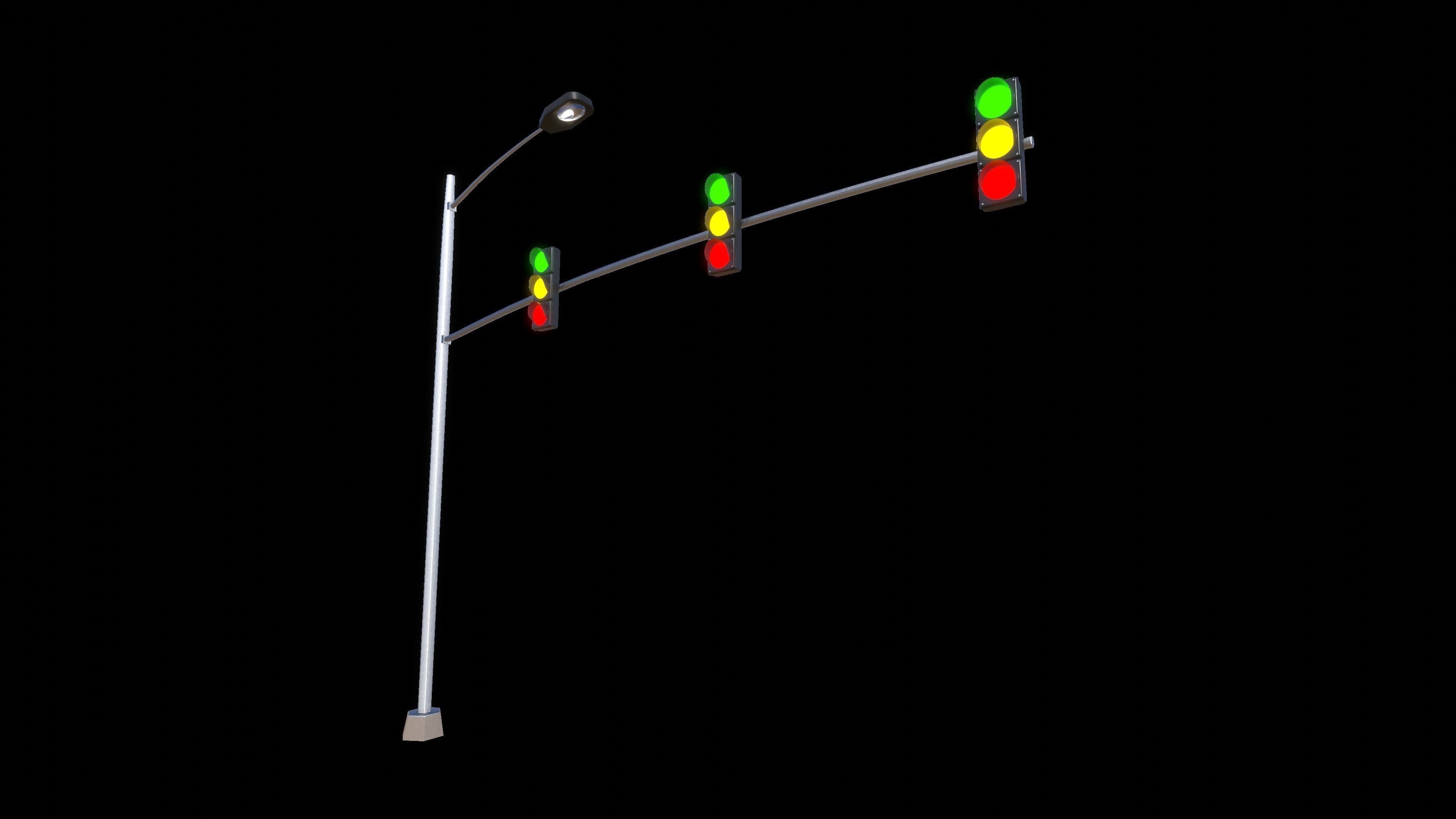 Traffic signal Low-poly 3D model_13
