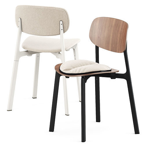 Colander chair wood and padded by Kristalia 3D model