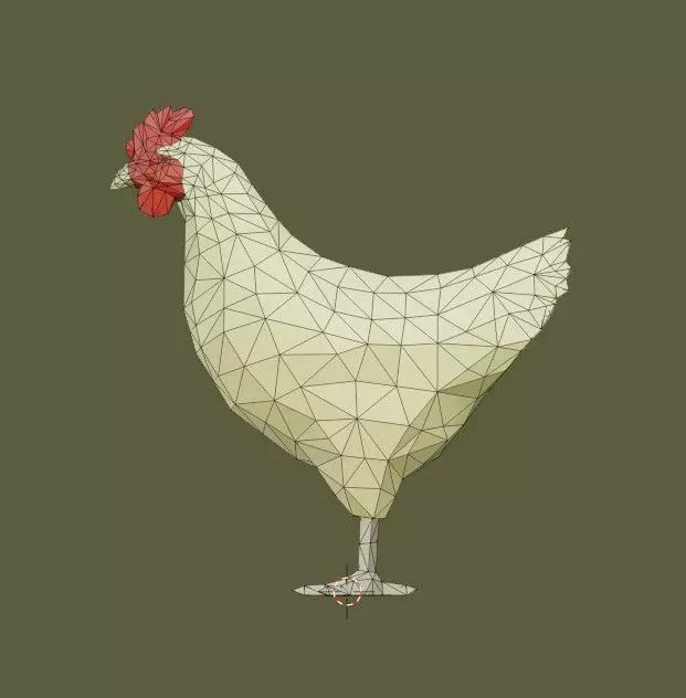 cockerel 3d model polygonal chicken 3D print model_0