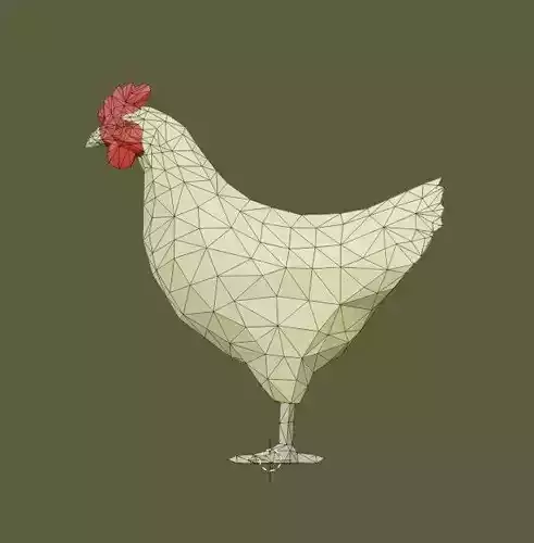 cockerel 3d model polygonal chicken