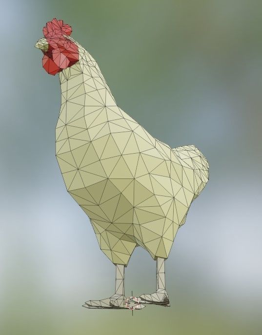 cockerel 3d model polygonal chicken 3D print model_4