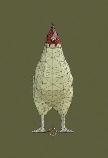 cockerel 3d model polygonal chicken 3D print model_1