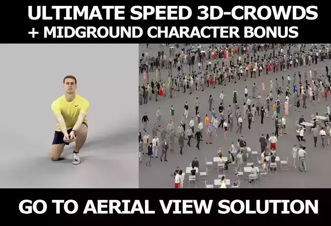 3d crowds and midground Romance sports volleyball man 3D Model Collection