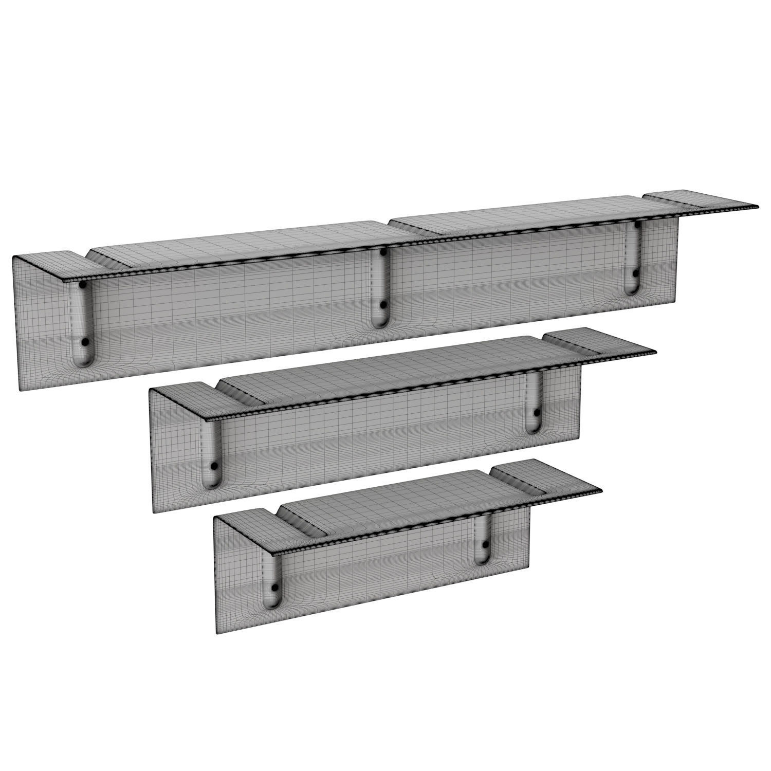 Brackets Incl Shelf 3D model_4
