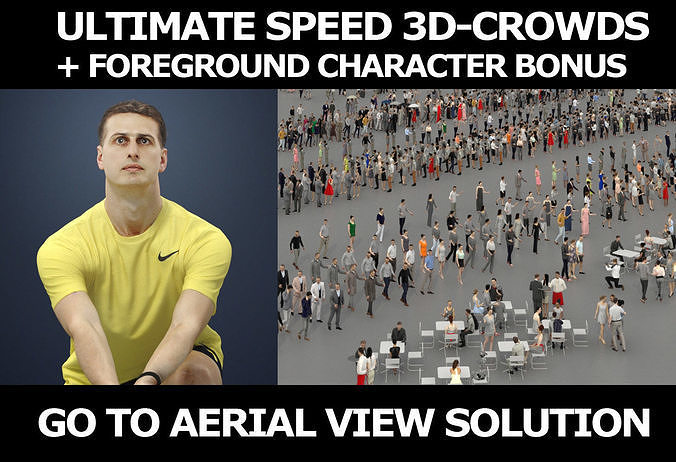 3d crowds and foreground Romance sports volleyball man 3D Model Collection