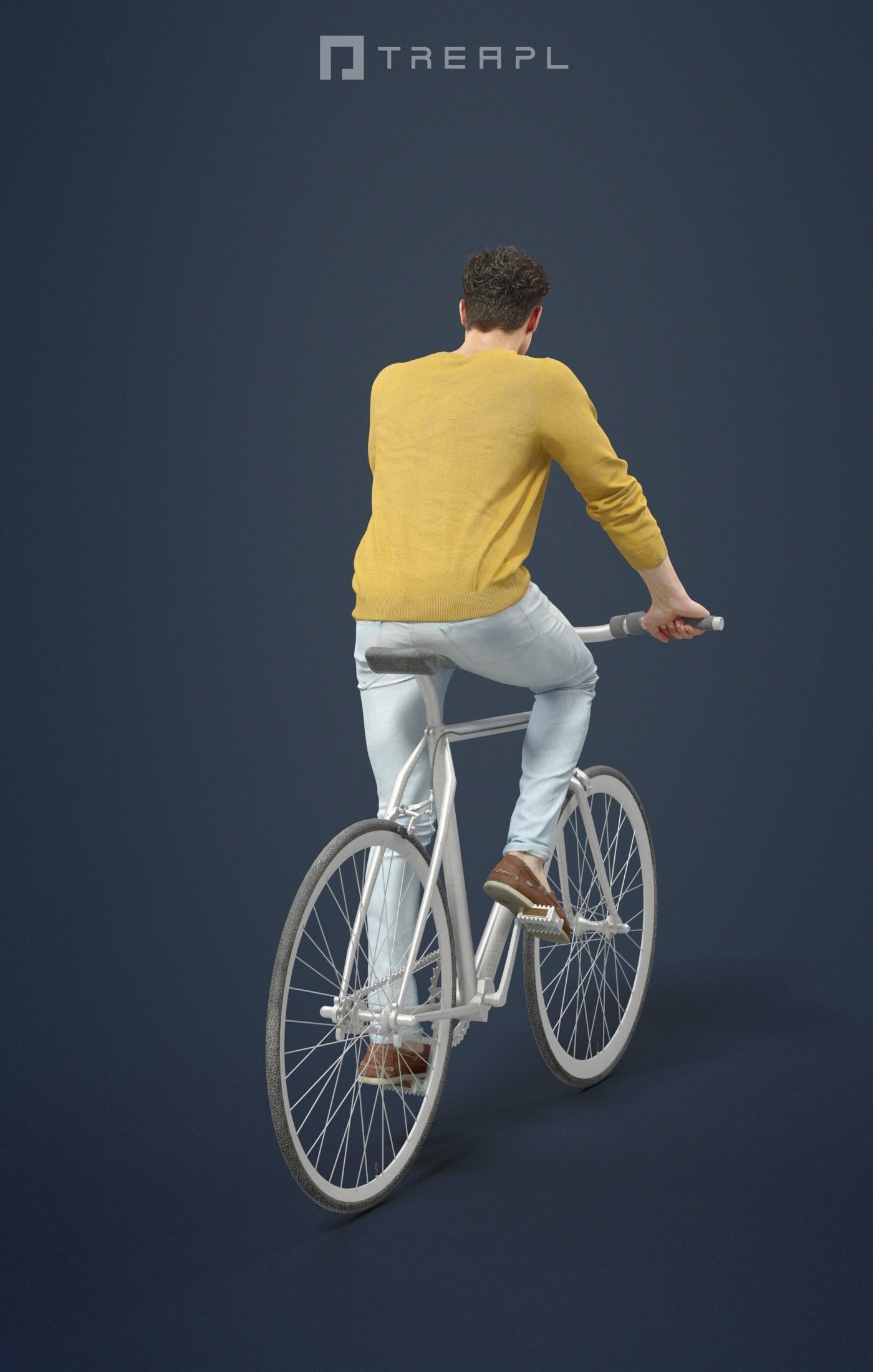 3d crowds and foreground Virtue Bicycle Casual Man Riding Bike 3D Model Collection_21
