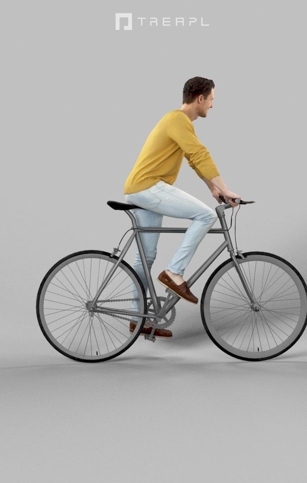 3d crowds and foreground Virtue Bicycle Casual Man Riding Bike 3D Model Collection_17