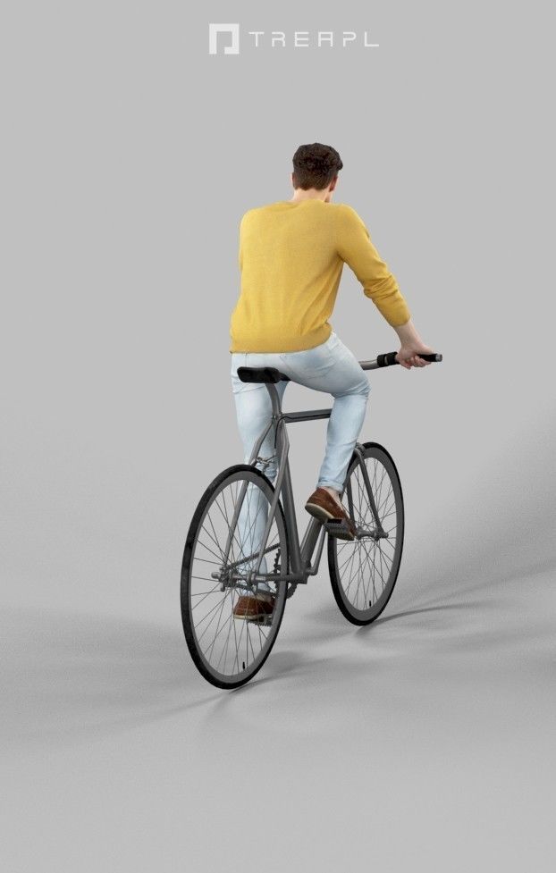 3d crowds and foreground Virtue Bicycle Casual Man Riding Bike 3D Model Collection_16