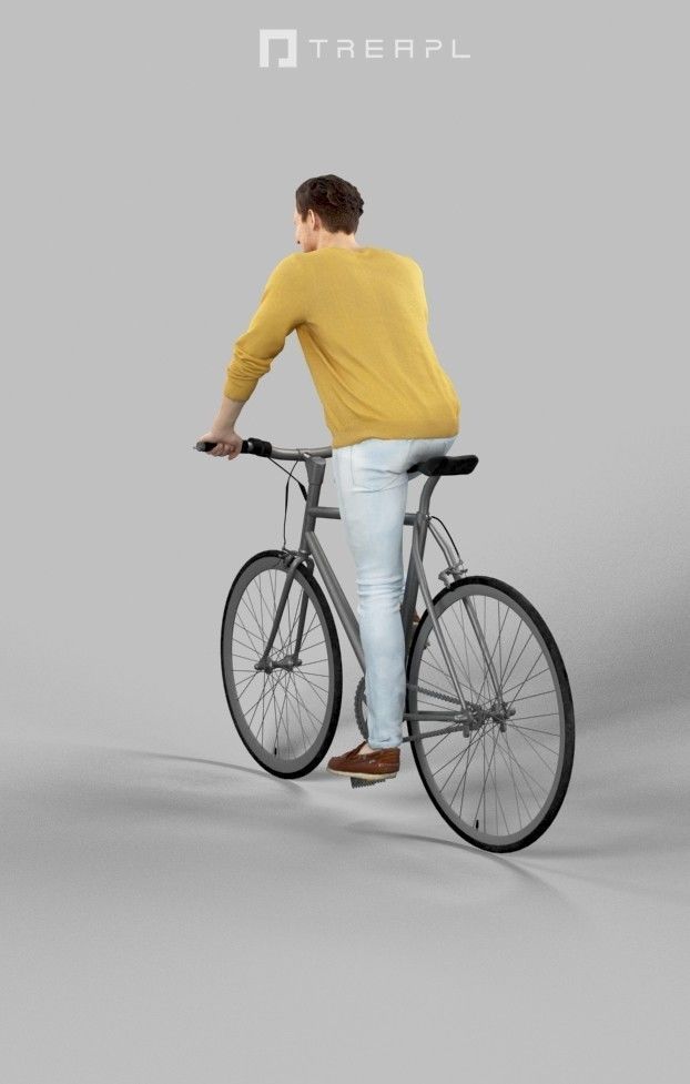 3d crowds and foreground Virtue Bicycle Casual Man Riding Bike 3D Model Collection_15