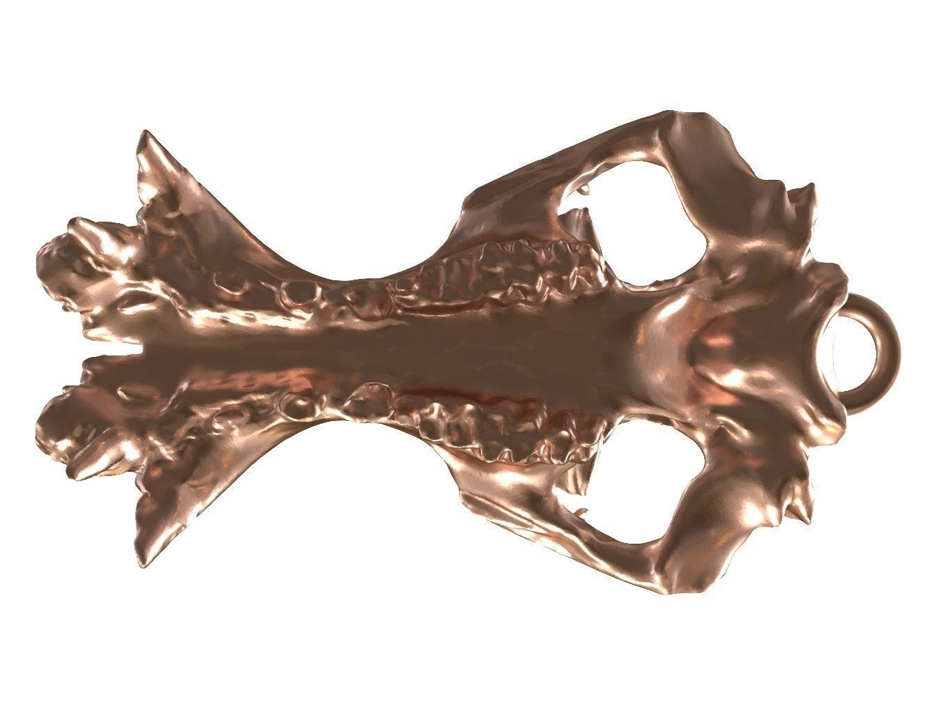 Cranium Charm Hippo Bronze 3D print model_6