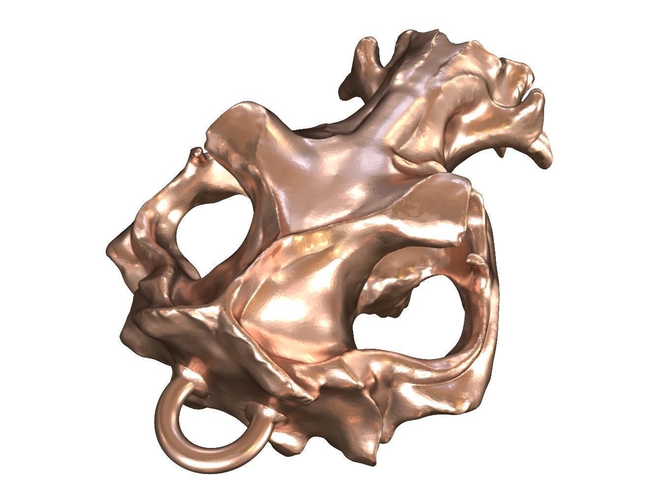 Cranium Charm Hippo Bronze 3D print model_4