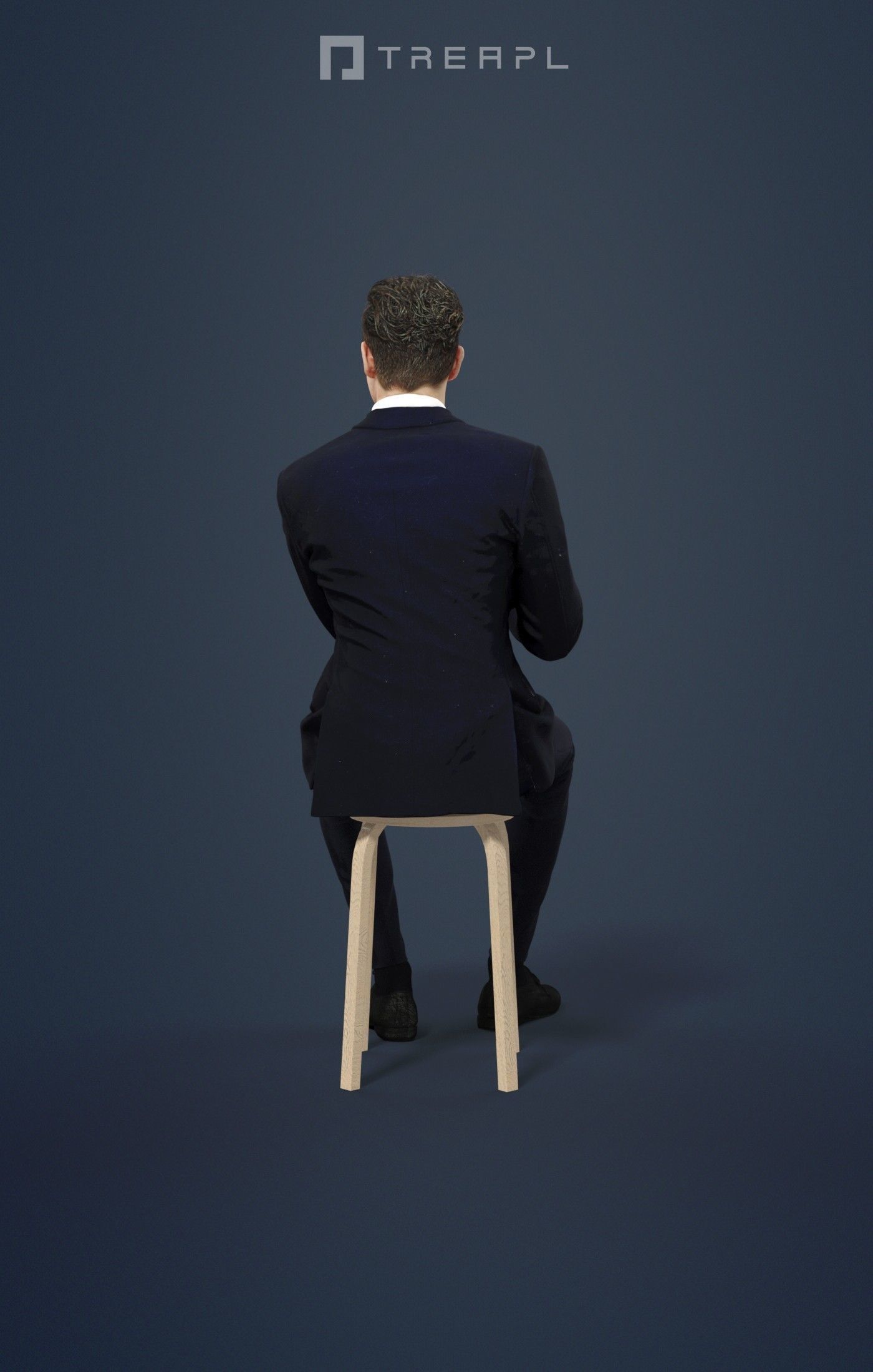 3d crowds and Virtue Foreground Sitting Clapping Business man  3D Model Collection_21