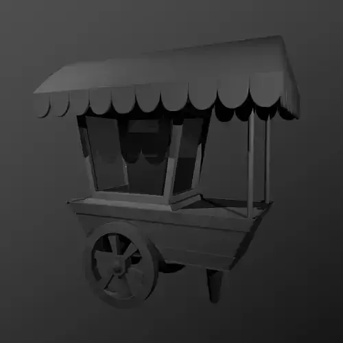 Popcorn cart - Carro de palomitas Low-poly 3D model