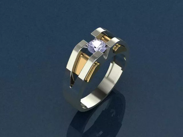 MEN  DIAMOND RING 3D print model_0