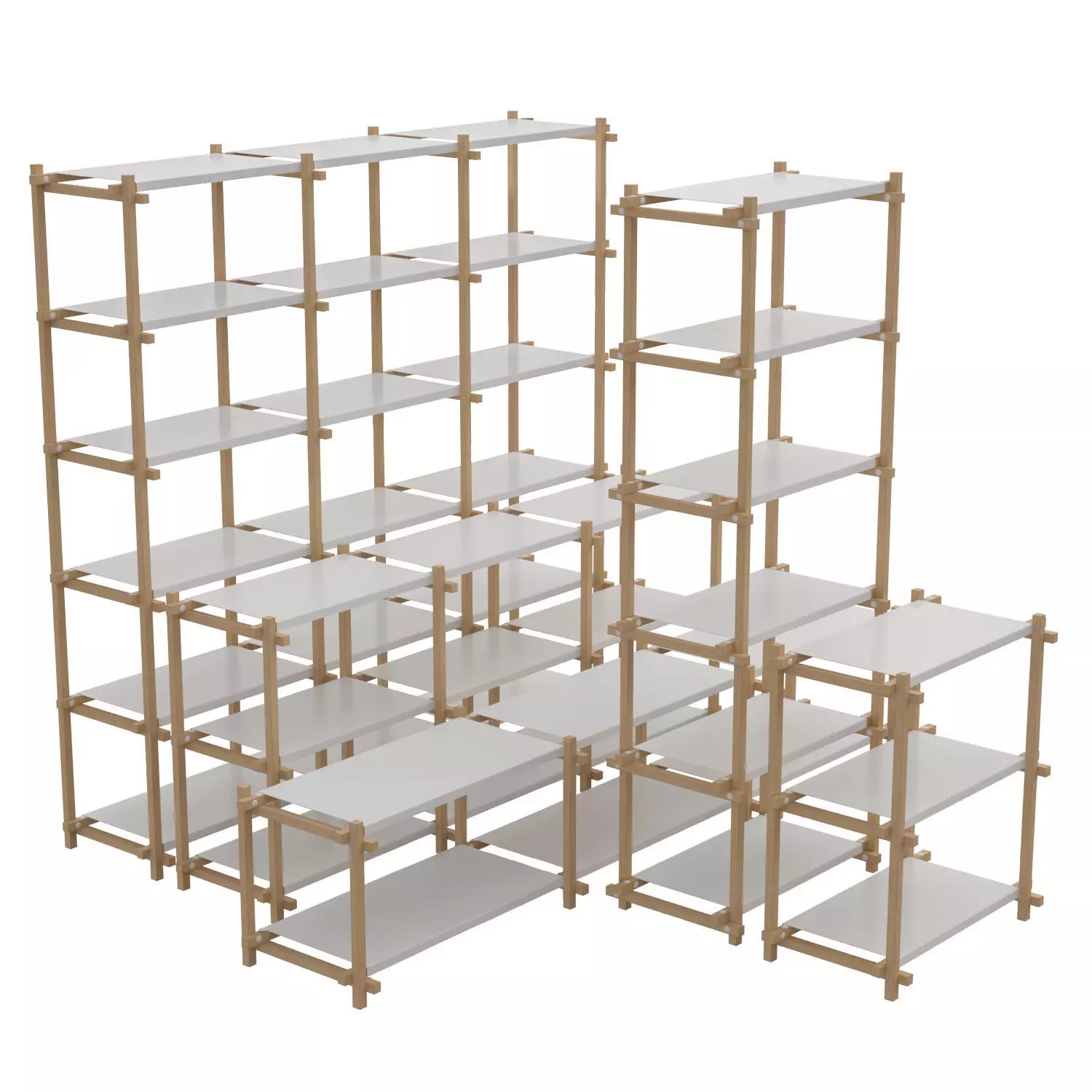 Woody Shelves 3D model_0