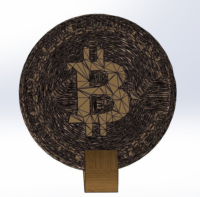 Bitcoin model with stand 3D print model_3