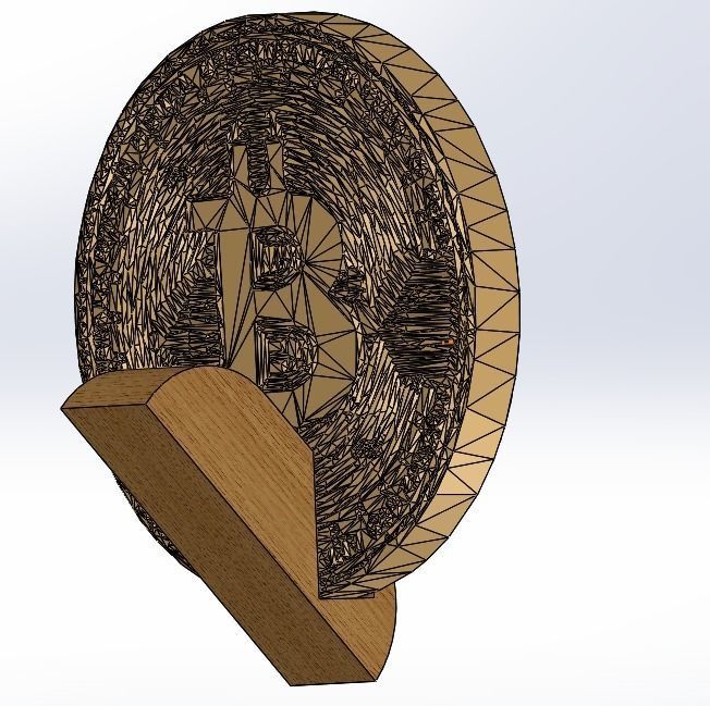 Bitcoin model with stand 3D print model_5
