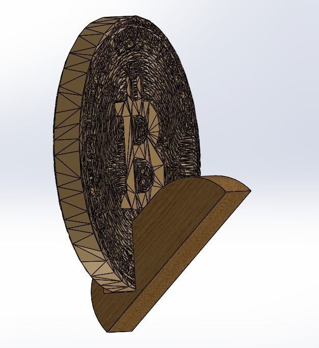 Bitcoin model with stand 3D print model_4