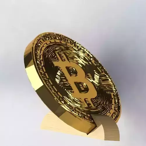 Bitcoin model with stand 3D print model