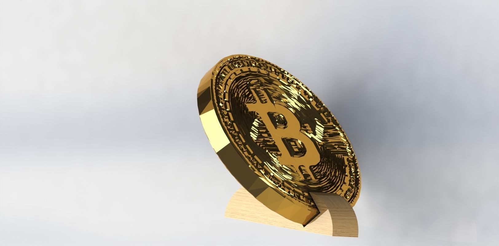 Bitcoin model with stand 3D print model_1