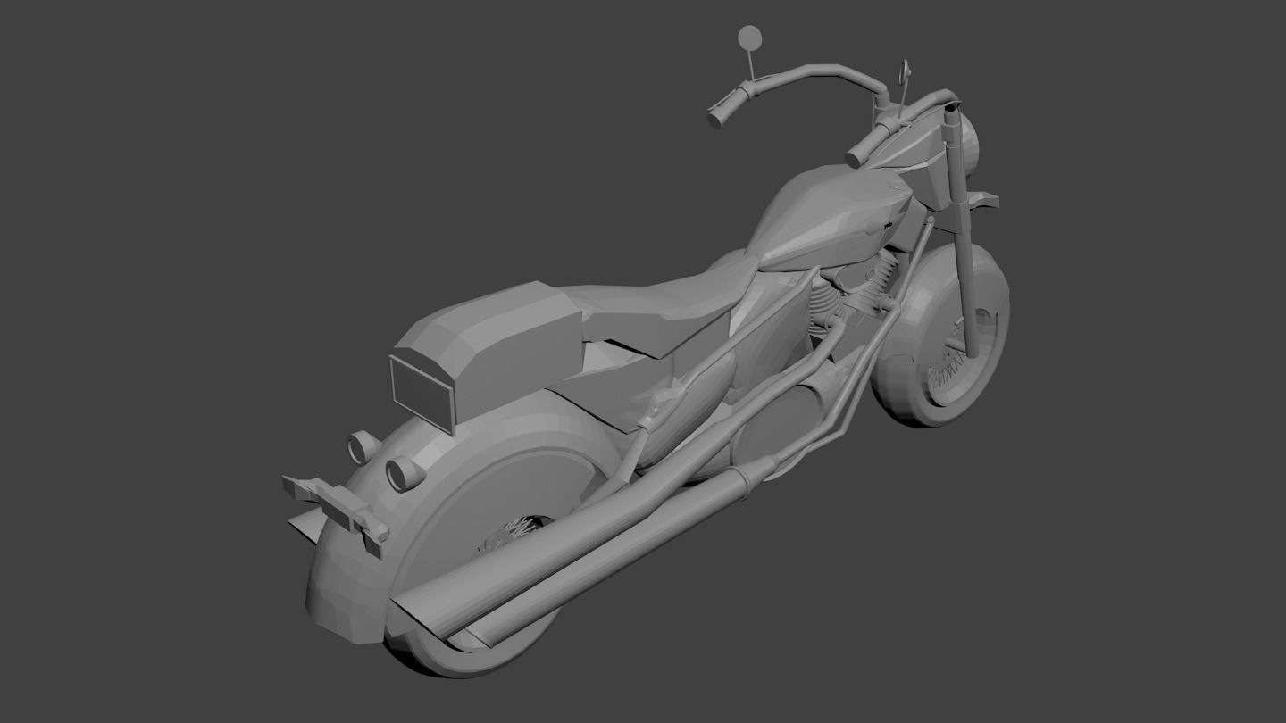Motocicleta motorcycle Low-poly 3D model_5