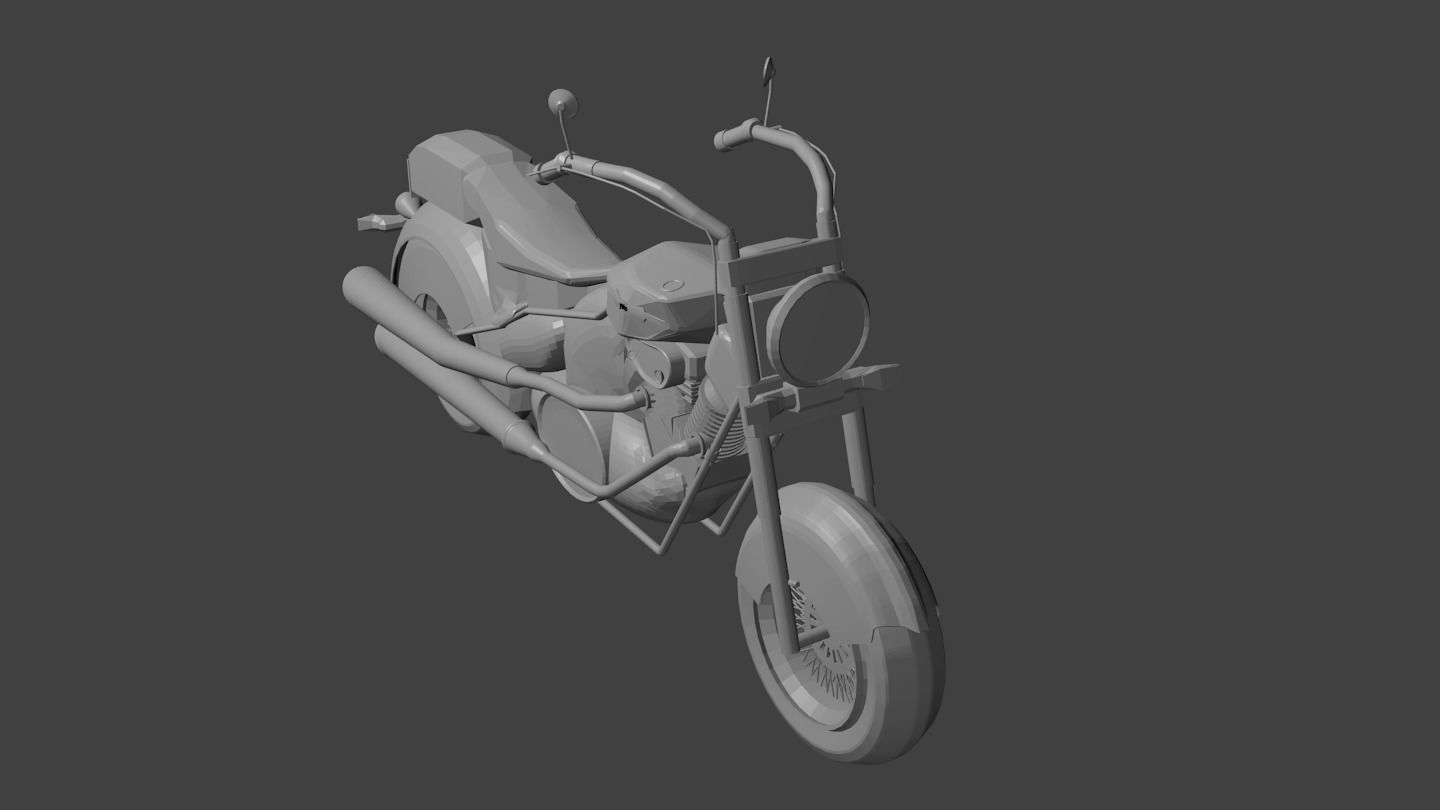 Motocicleta motorcycle Low-poly 3D model_4