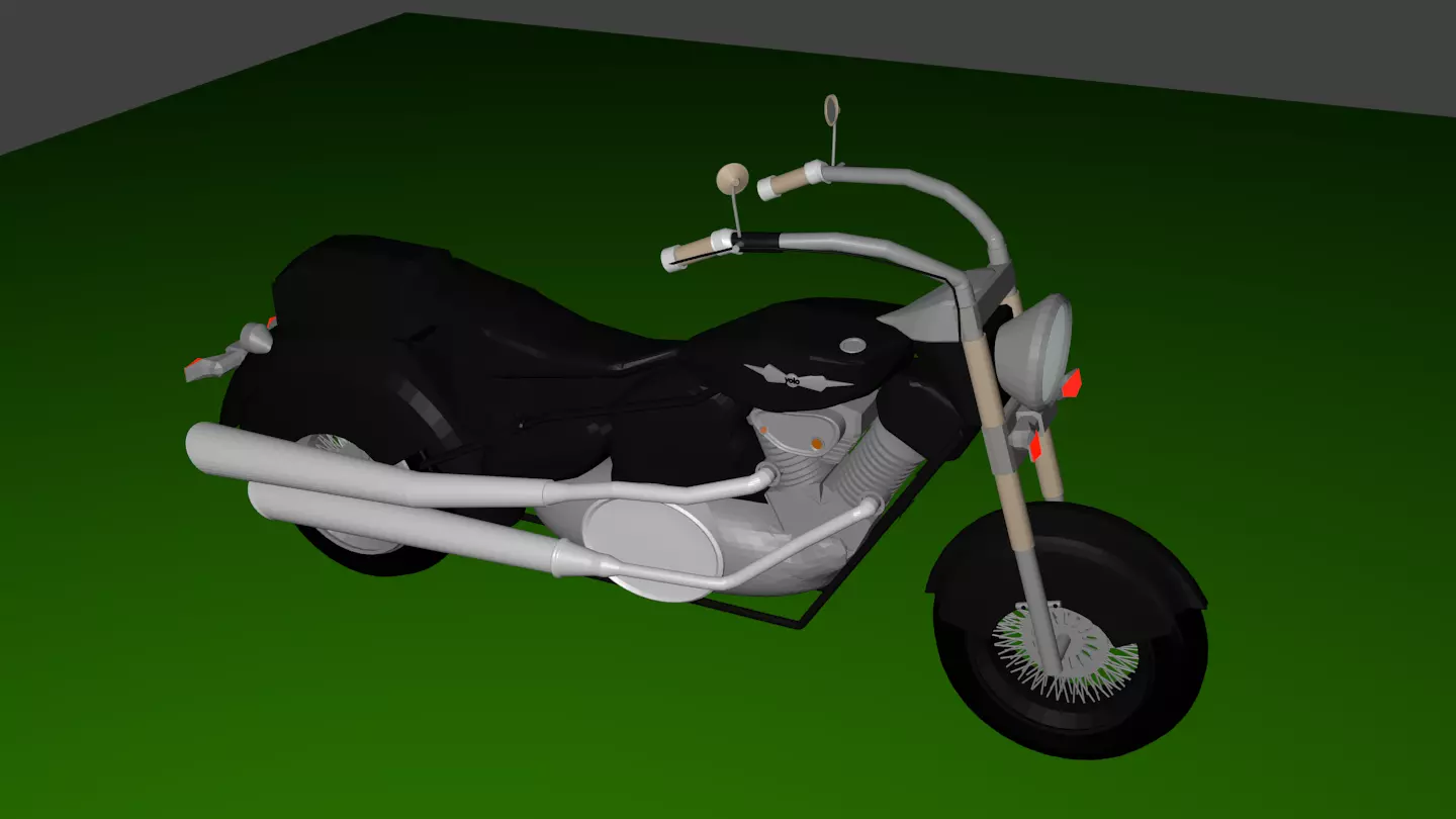 Motocicleta motorcycle Low-poly 3D model_0