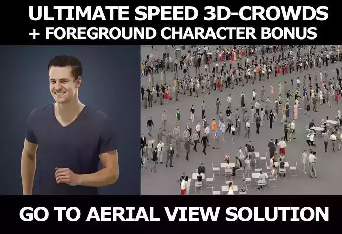 3d crowds and Virtue football Foreground sports Man Running  3D Model Collection
