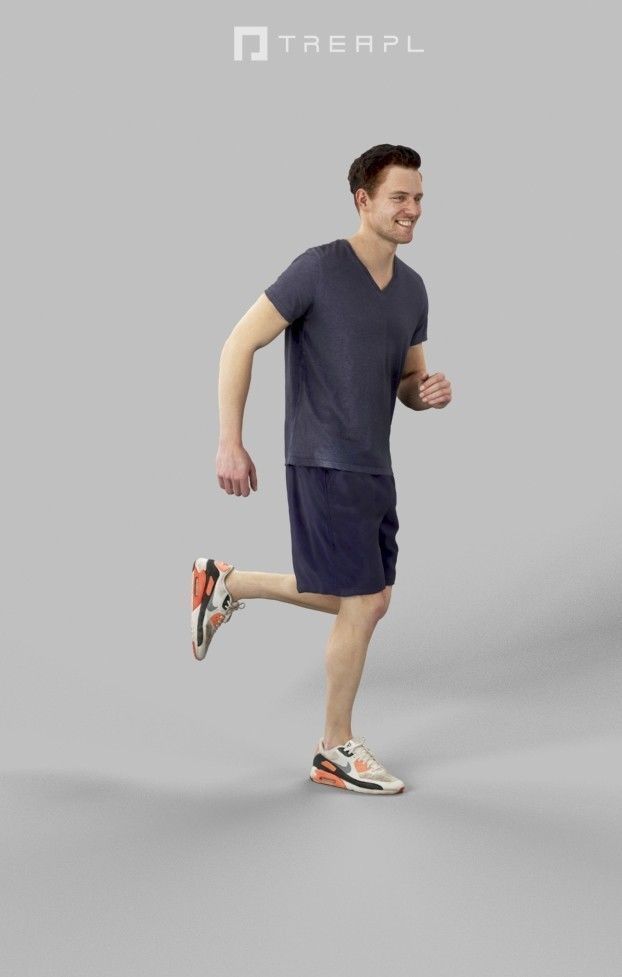 3d crowds and Virtue football Foreground sports Man Running 3D Model Collection_13