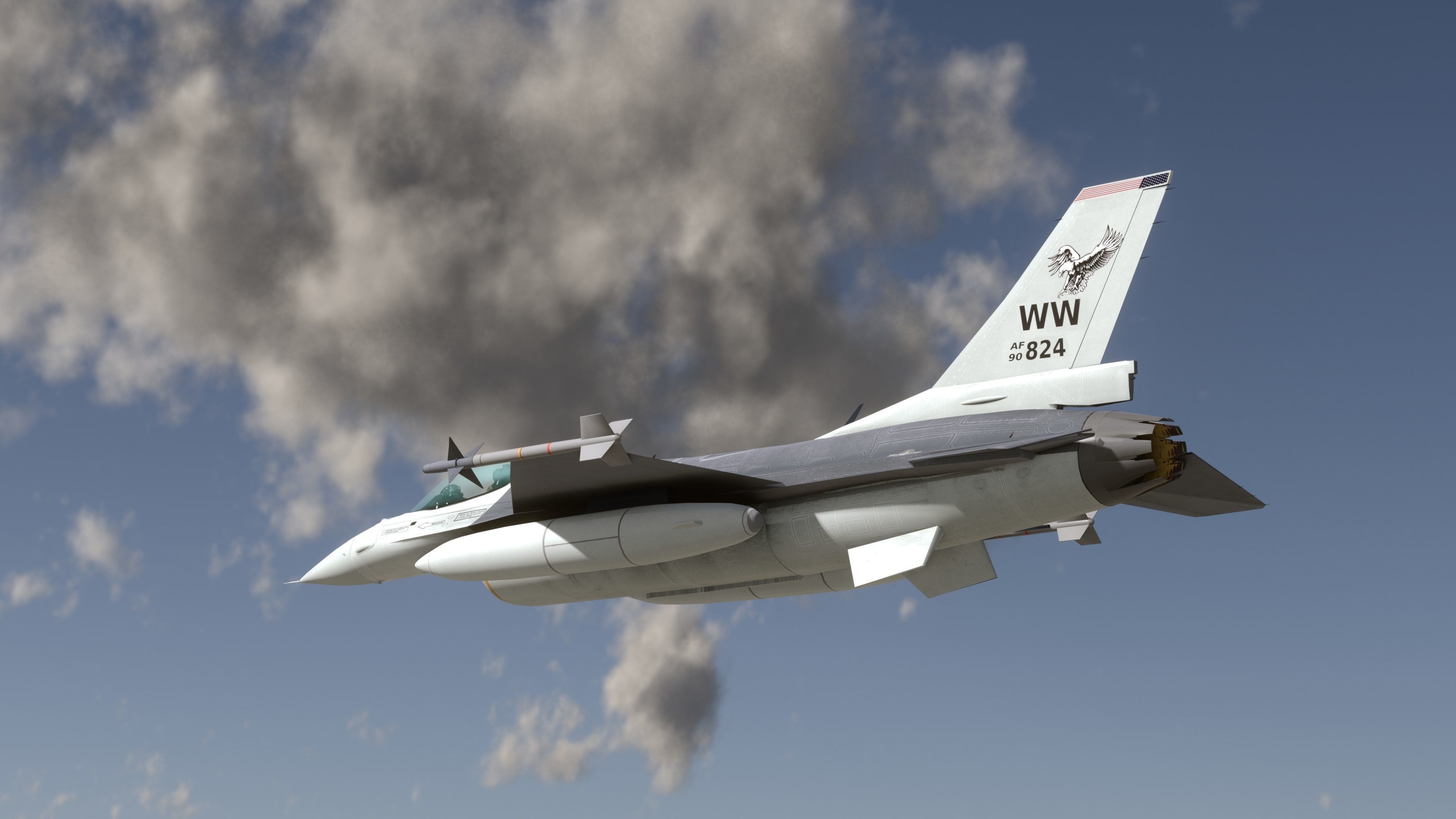 F16C USA Low-poly 3D model_5