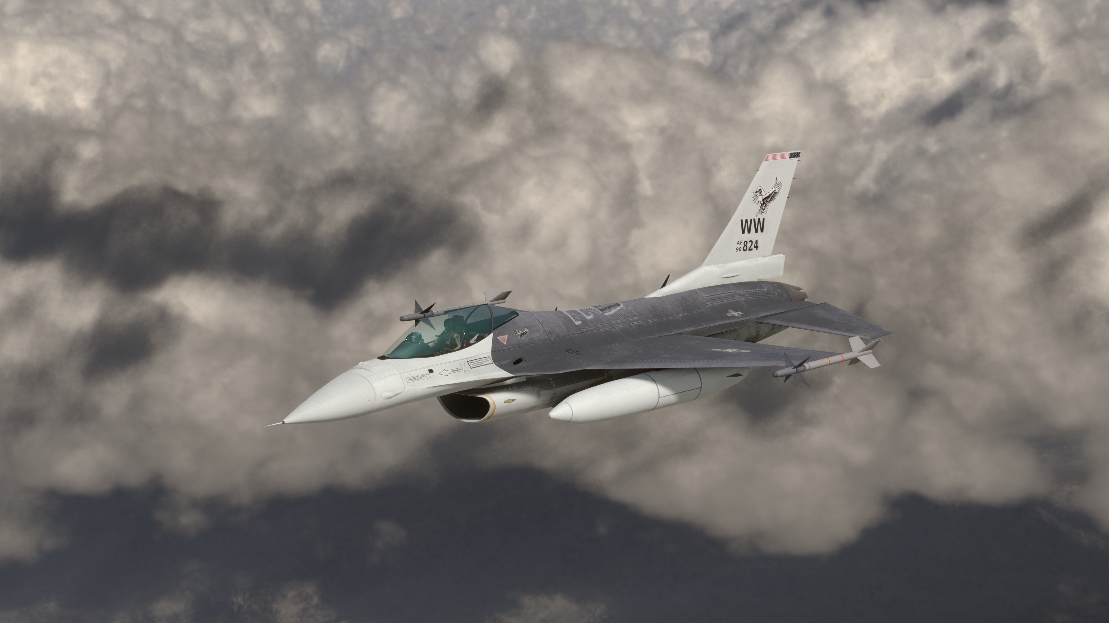 F16C USA Low-poly 3D model_6