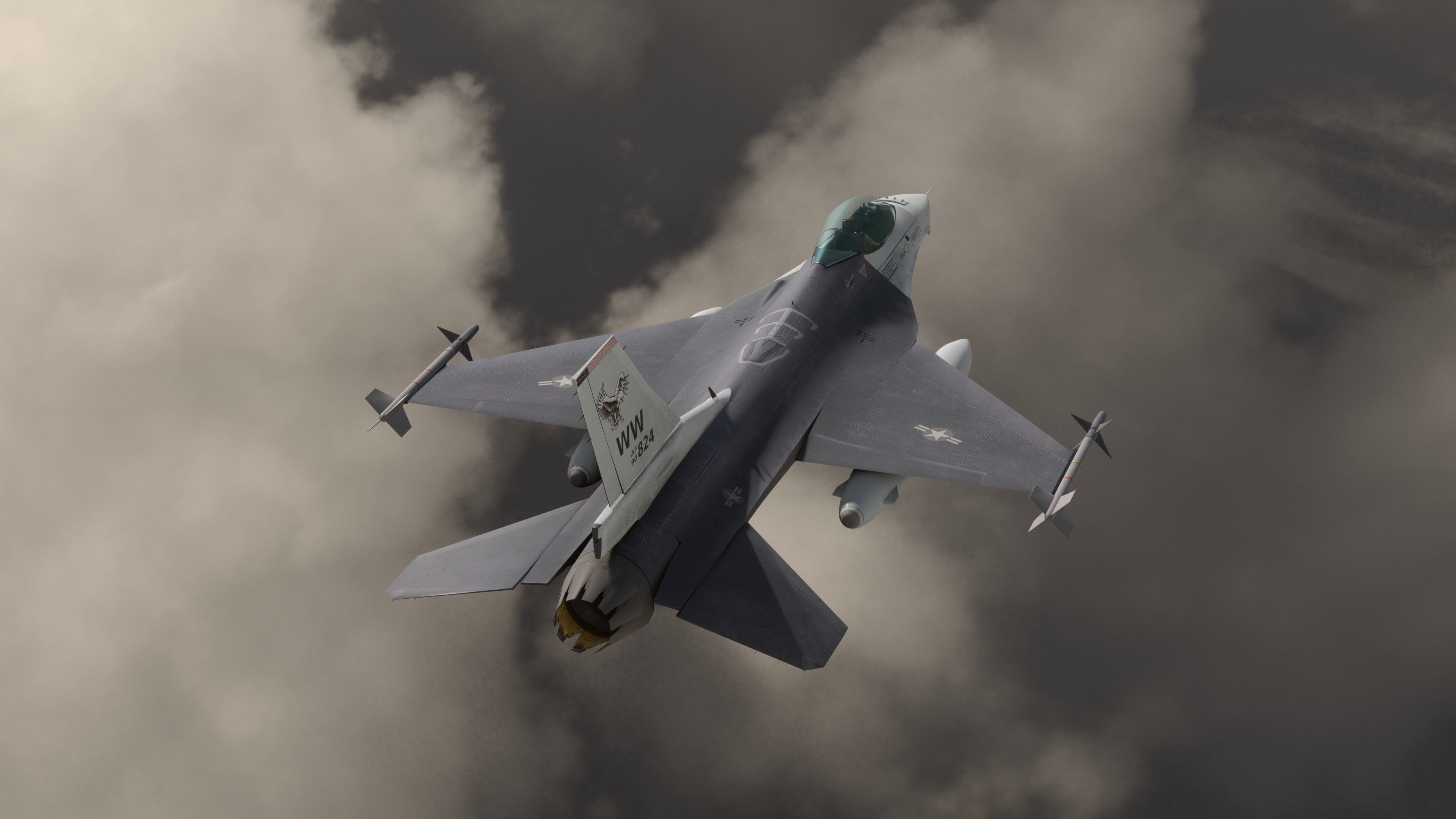 F16C USA Low-poly 3D model_7