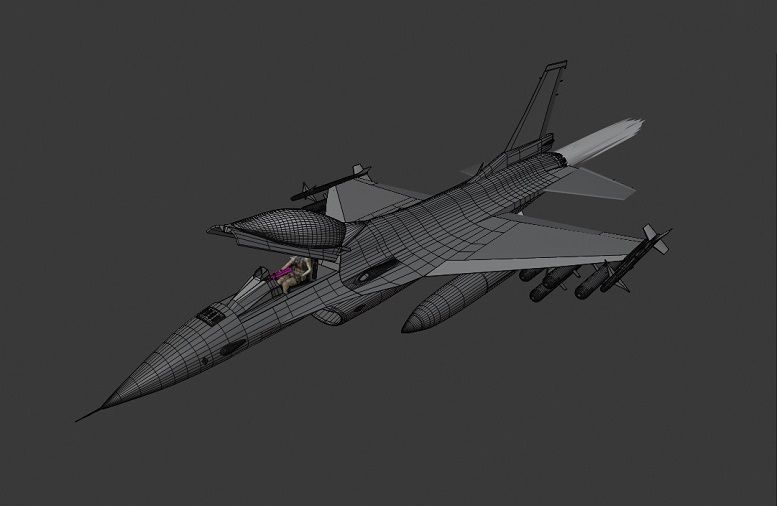 F16C USA Low-poly 3D model_11