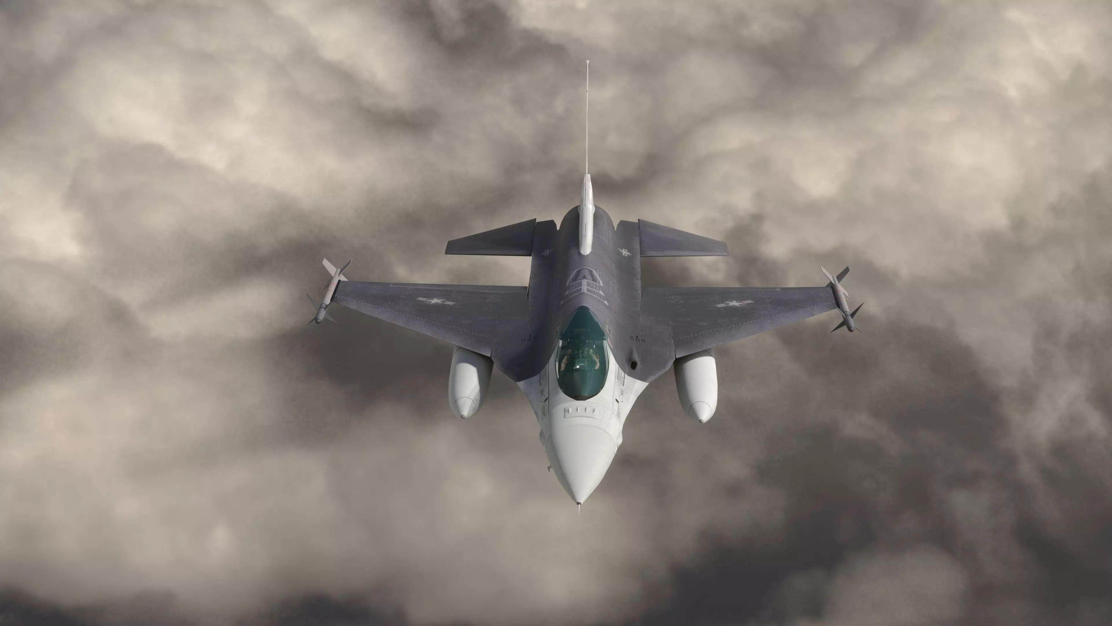 F16C USA Low-poly 3D model_0