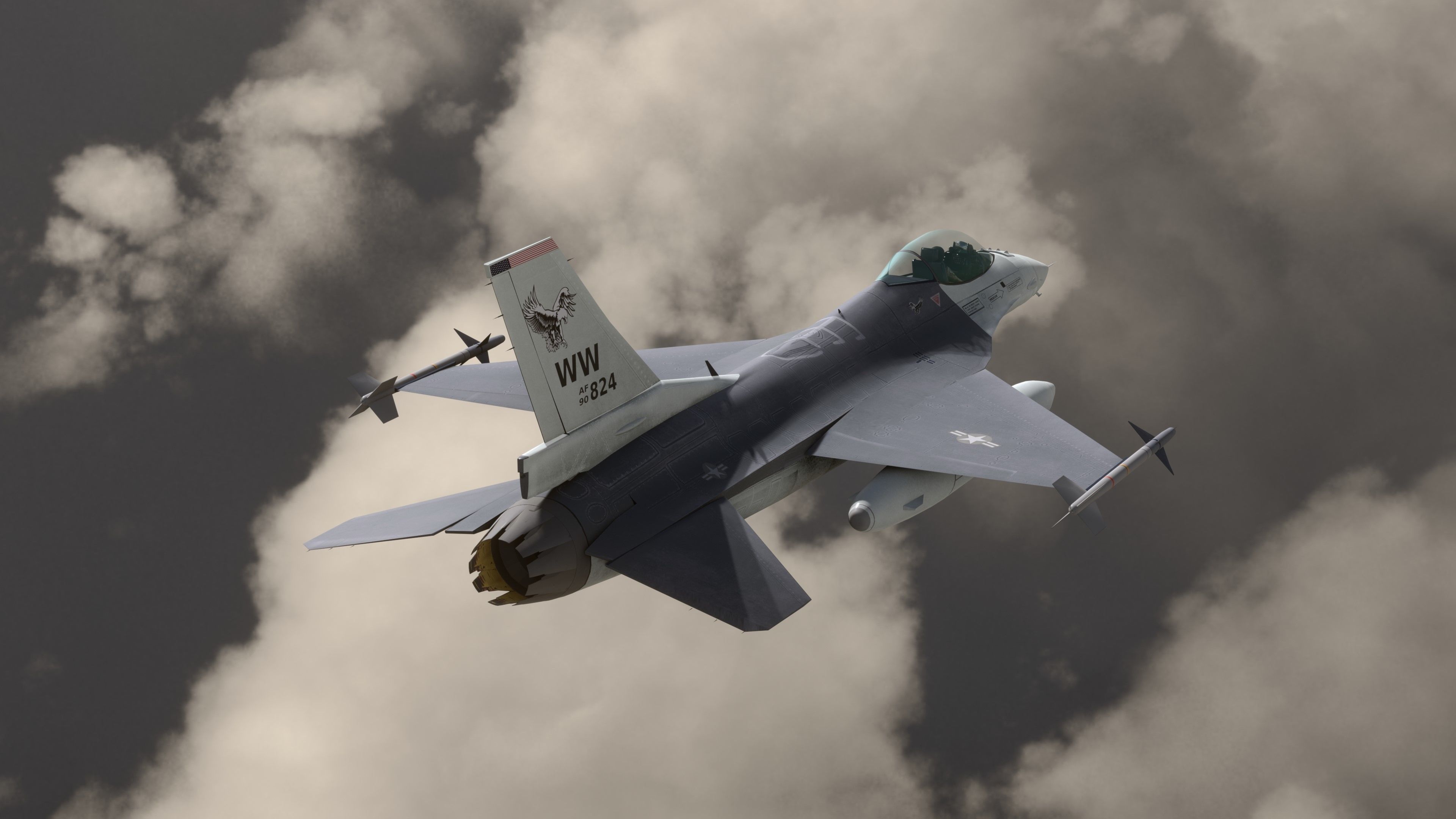 F16C USA Low-poly 3D model_1