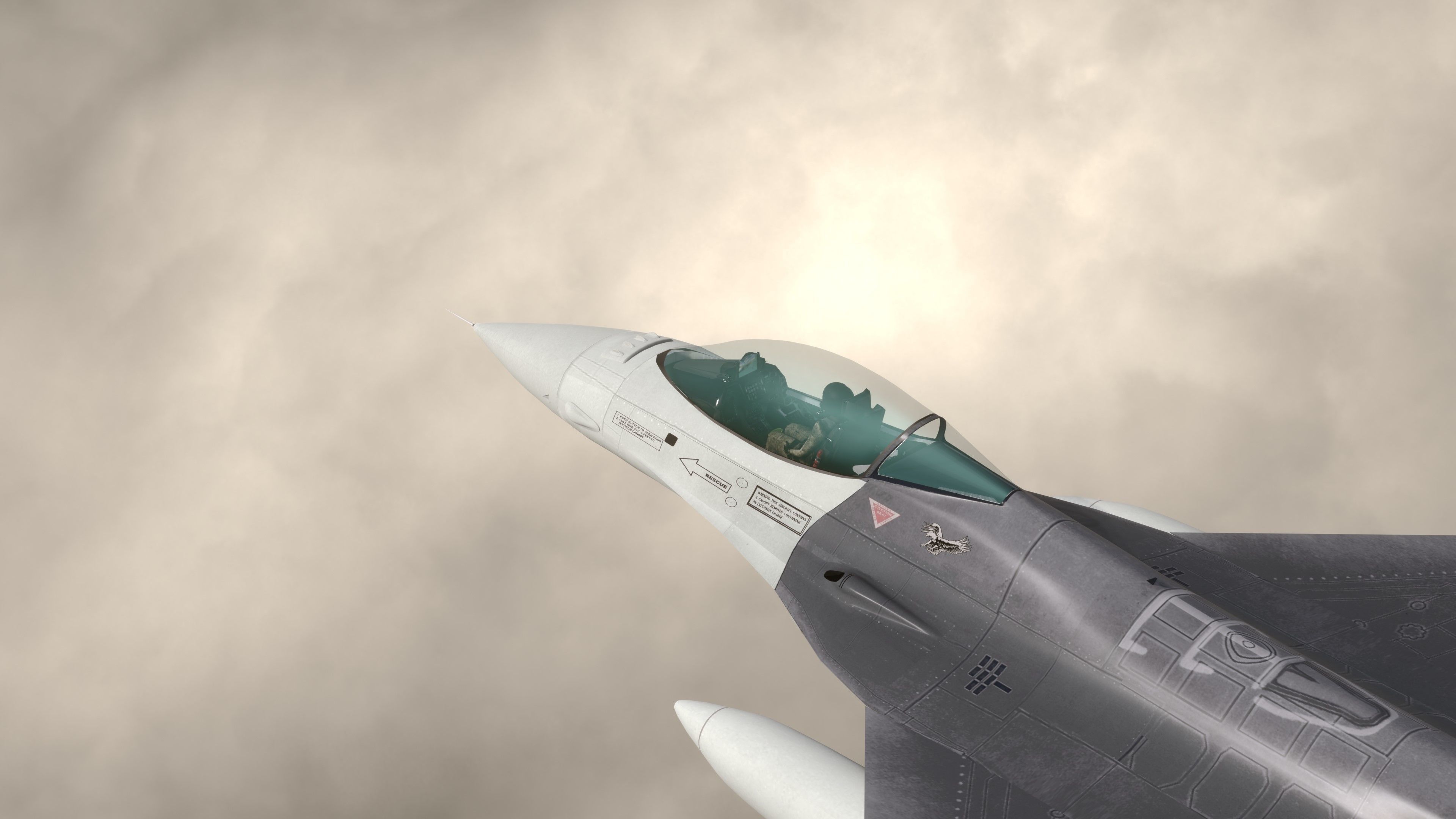 F16C USA Low-poly 3D model_9