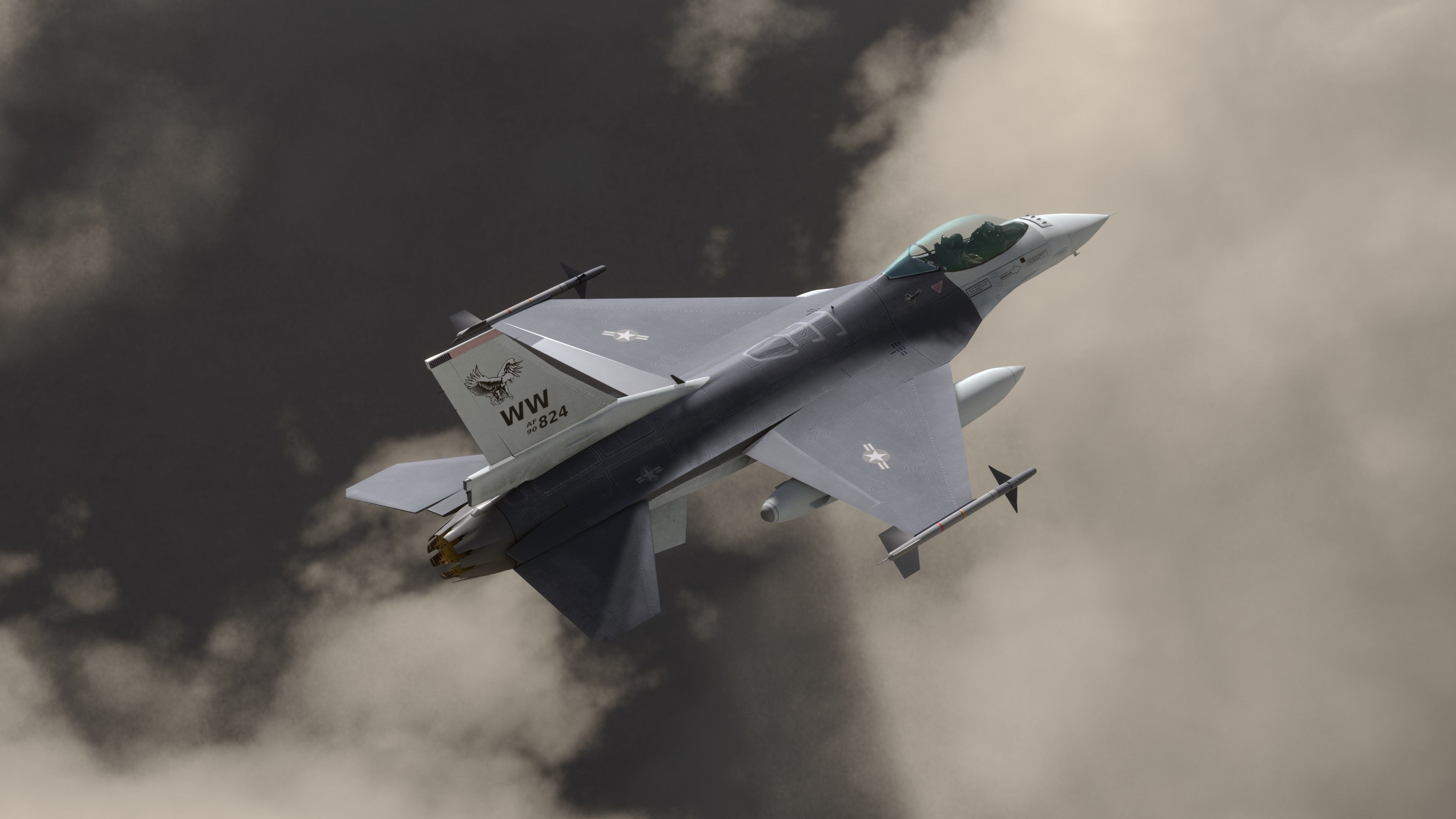 F16C USA Low-poly 3D model_4