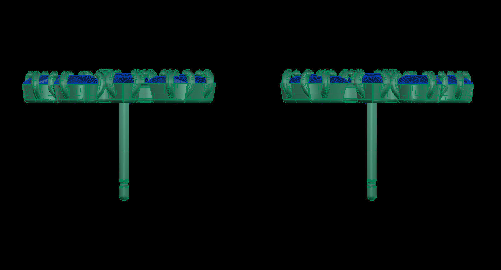 Oval and Pear Gems Earrings 3D print model_10