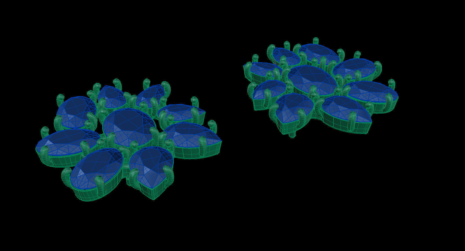 Oval and Pear Gems Earrings 3D print model_11