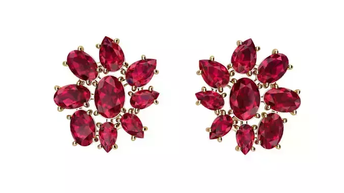 Oval and Pear Gems Earrings