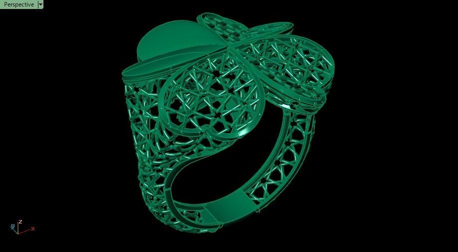 Heart Turkish ring 3D print model_6