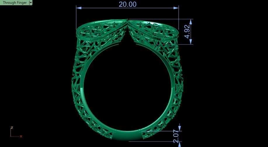 Heart Turkish ring 3D print model_12