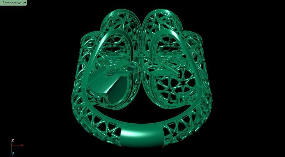Heart Turkish ring 3D print model_7