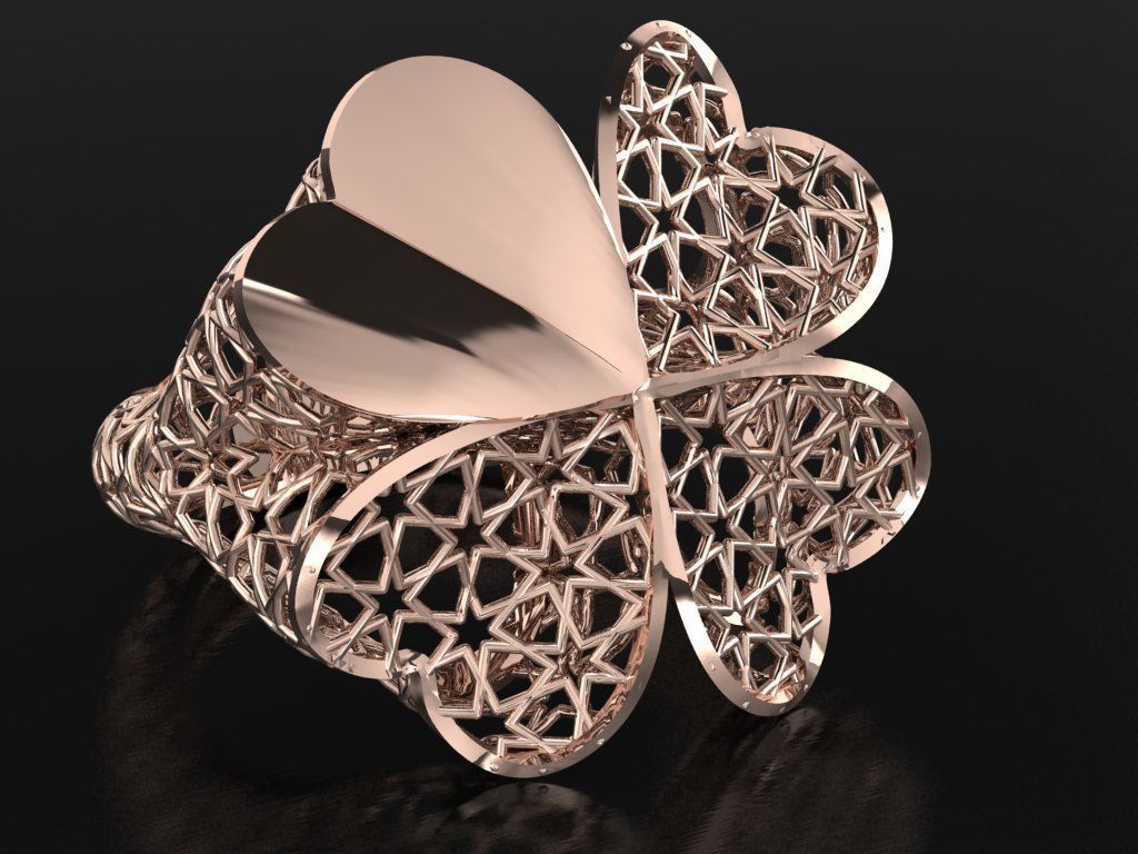 Heart Turkish ring 3D print model_4