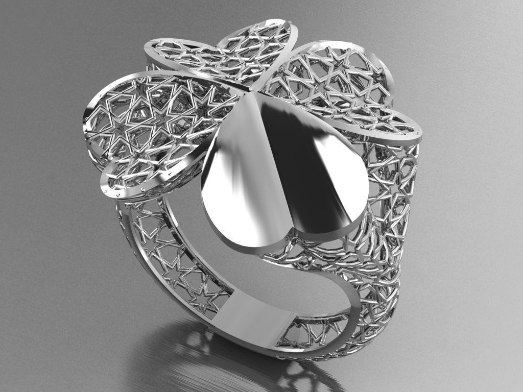 Heart Turkish ring 3D print model_2