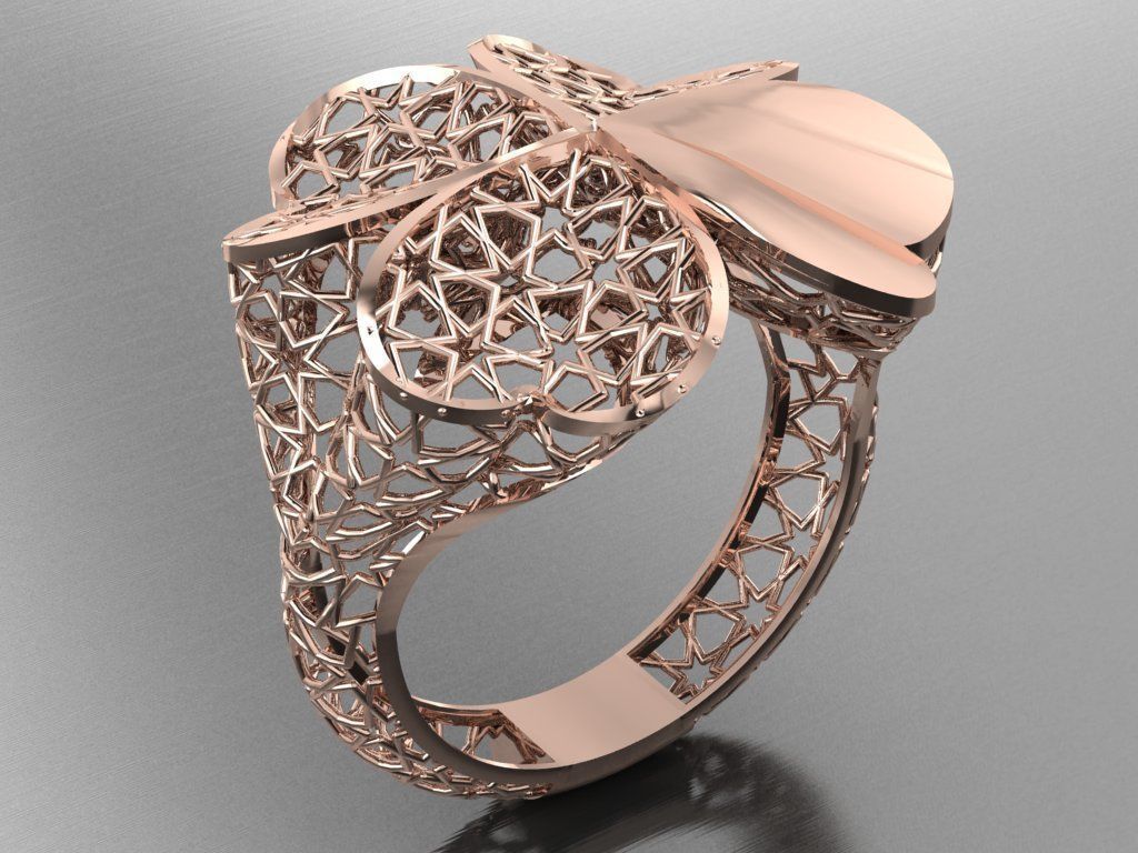 Heart Turkish ring 3D print model_3